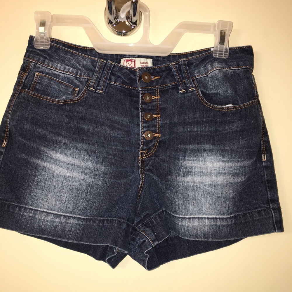 Lei button up jean shorts